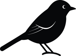 Vireo Bird silhouette vector art illustration and minimal black and white design