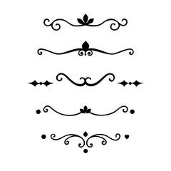  Decorative simple divider. Text dividers retro minimal line separators, Vector isolated geometric wedding card heart separator elements set. Text dividers. . Hand drawn vector illustration.