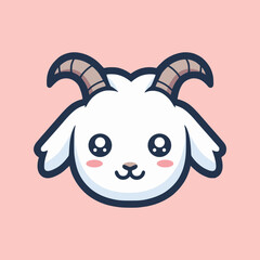 Funny Illustration of a Smiling Goat