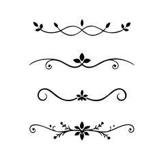 Set of Vintage decorative lines. text dividers. Line border. Lines separators, Borders, Vintage dividers, Underline elements. Vector illustration

