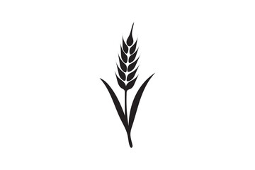 Wheat silhouette icon on background.