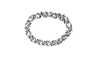 vector illustration of a flower frame, vector design of a circle