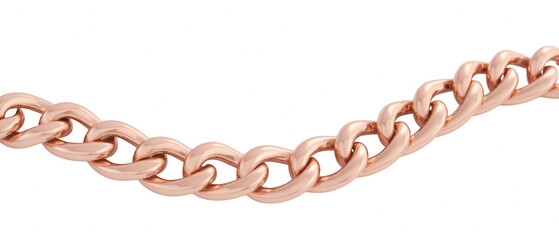 Obraz premium Shiny rose gold chain with interlocking links, showcasing modern and stylish design, perfect for fashion accessories