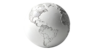  Monochrome Metallic Earth Globe - Americas Focus