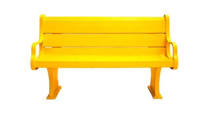yellow park bench . Isolated over transparent background. AI-generated