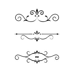 text dividers doodle set. Wedding decorative elements. Divider ornament, borders, floral, vintage line separators. Hand drawn vector illustration isolated on white background. Set page dividers.
