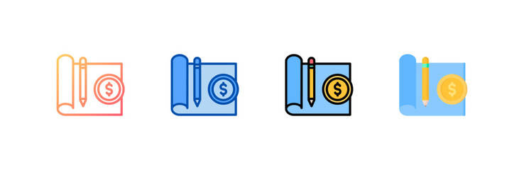 Blueprint icon set multiple style collection