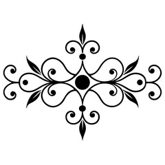 Adobe IllustrAbstract floral vector ornament featuring swirling black leaves, decorative plant silhouettes, and a vintage butterfly illustration for tattoo or pattern designator Artwork