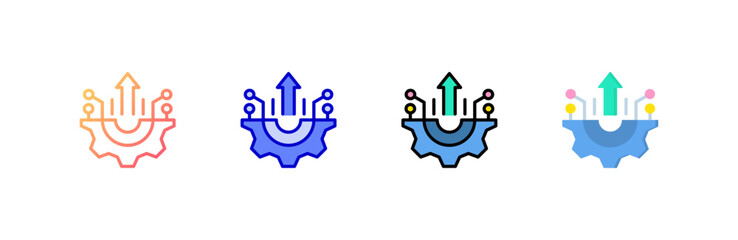 Development icon set multiple style collection