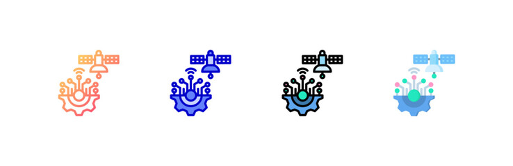 Transmission icon set multiple style collection