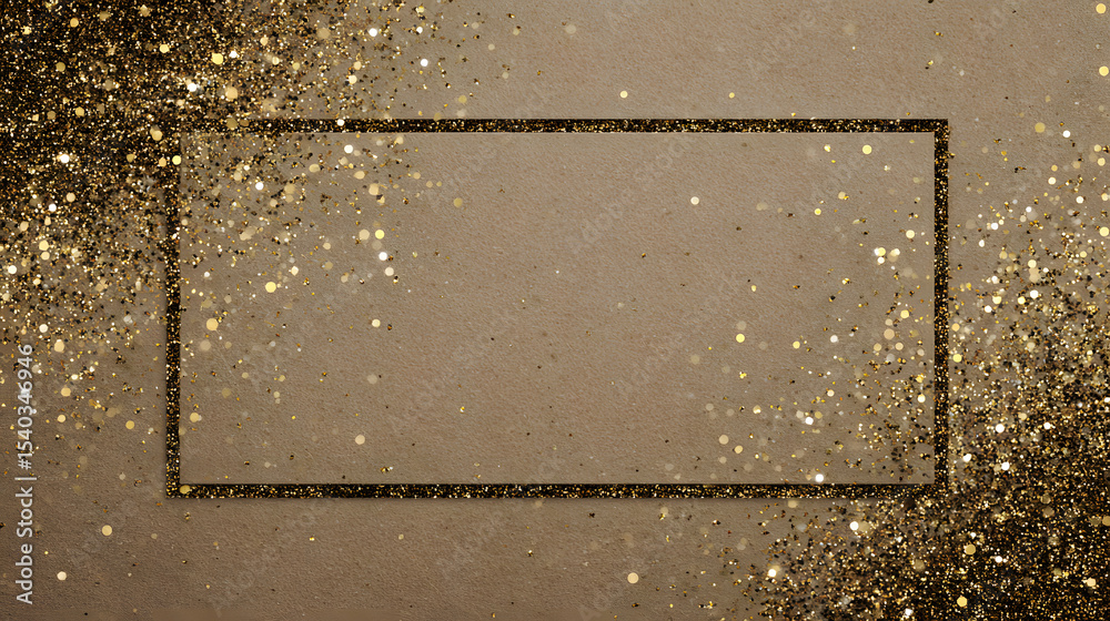 Fototapete subtle glitter on warm taupe background with framed message area brings touch quiet luxury gentle ch