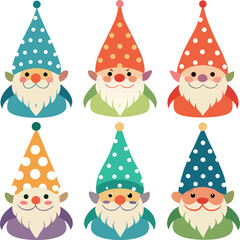 Charming Illustration of Eight Whimsical Characters in a Colorful and Playful Design