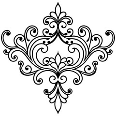 Abstract floral vector design: elegant seamless pattern with vintage flower and leaf ornaments, perfect for decorative borders or tattoo-style silhouettes