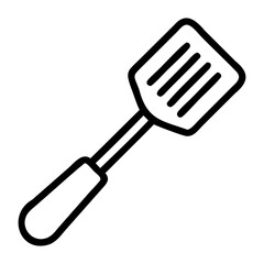 Black silhouette spatula vector isolated for cooking graphics
