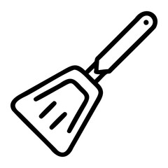 Minimal spatula black vector design on see through background