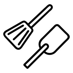 Spatula black vector illustration isolated on transparent background