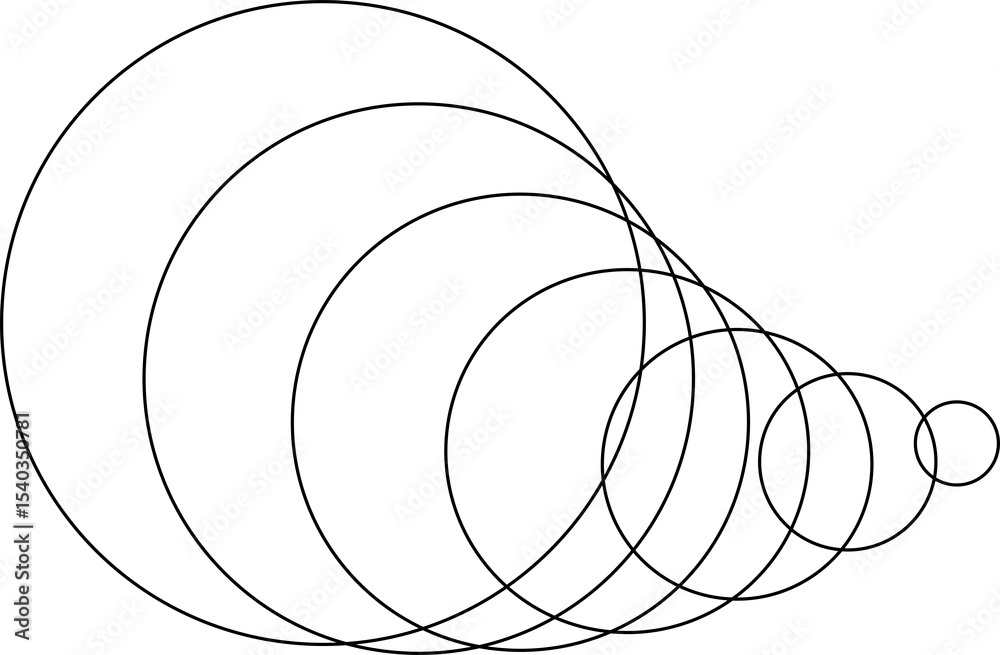 Wall mural circle line blend design. dynamic shape element