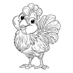 Hand drawing style of rooster vector. It is suitable for pet animal icon, sign or symbol.