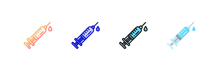 Syringe icon set multiple style collection