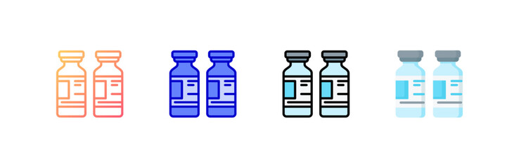 Ampoule icon set multiple style collection