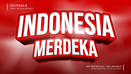 Indonesia merdeka 3d editable text effect template