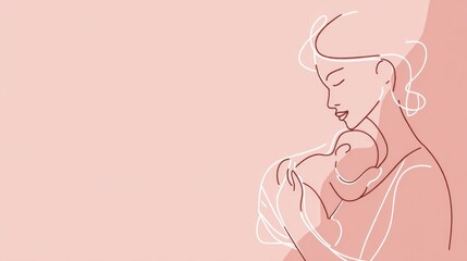 Mother gently cradles newborn baby