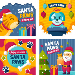 Fototapeta premium Adopt a Pet This Christmas Santa Paws Adoption Campaign