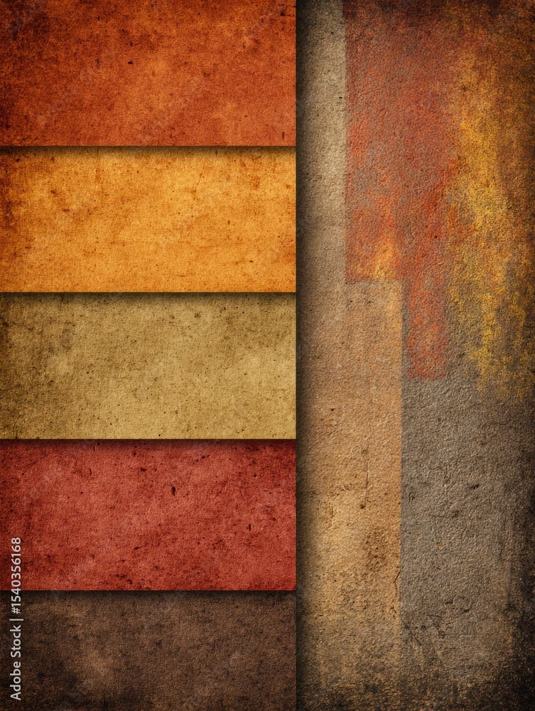 Poster retro textured chart showcasing warm fall palette and grain for a visual autumn vibe with earthy ton