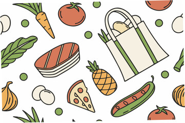 seamless pattern with vegetables