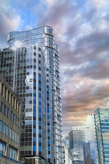 Vancouver, city in Canada, buildings in the center, skyscraper of the city
