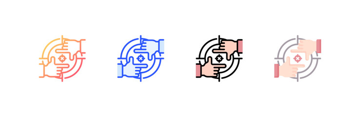 Focus icon set multiple style collection