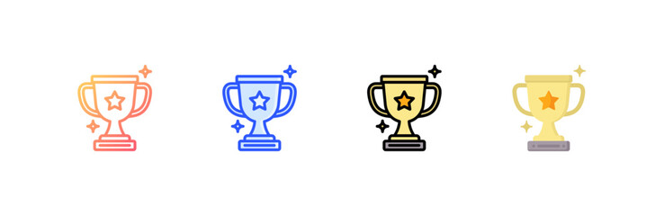 Award icon set multiple style collection