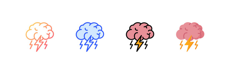 Brainstorm icon set multiple style collection
