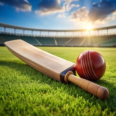 cricket ball on the grass