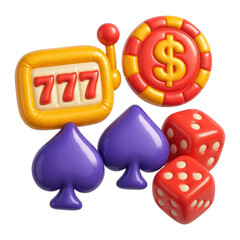 PNG Colorful casino game elements