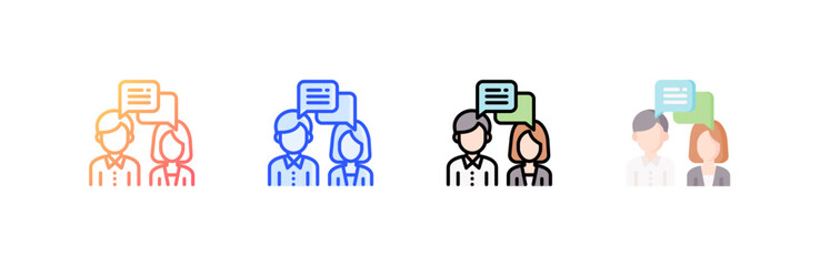 Fototapeta premium Communication icon set multiple style collection