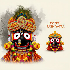 Lord Jagannath Rath Yatra festival Odisha puri India Traditional culture background