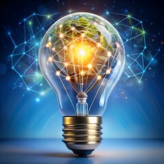 light bulb on dark background