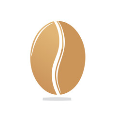 Single Coffee Bean Illustration Rich Aroma Symbol Isolated on Black Background