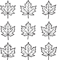 Set of maple leaves