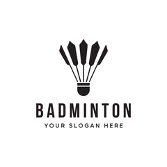 badminton shuttlecock and racket logo template design. Logo for business, club, sports, tournament.