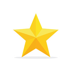 Obraz premium Stylized Five Pointed Star Illustration in Gradient Yellow Tones on Black Background with Subtle Shadow Simple Graphic Element