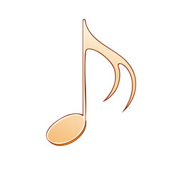 Obraz premium Illustration of a Musical Note in Tan and Brown Floating on a Black Background