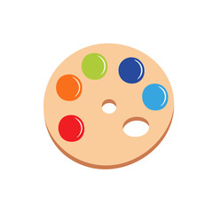 Fototapeta premium Artist's palette with vibrant colors Artistic tool for painting Creative arts Color wheel for painters Round paint palette for design projects