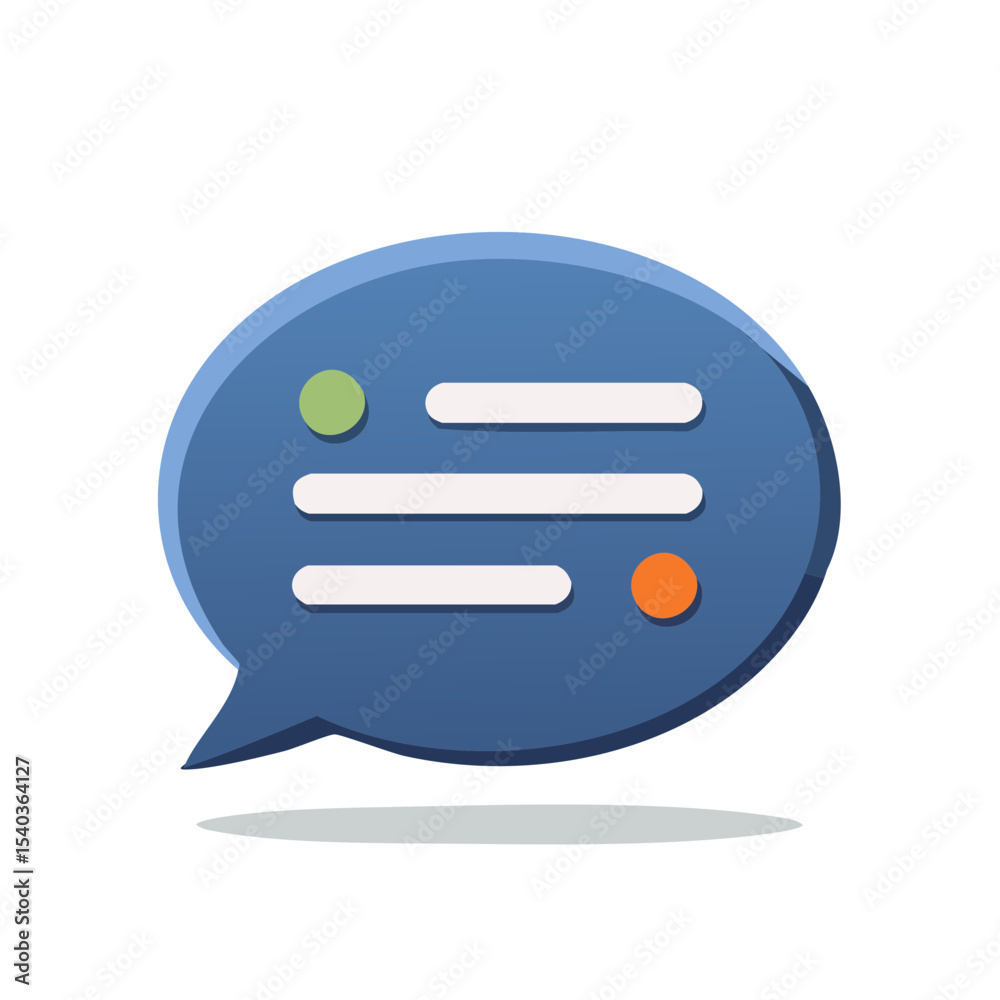 Poster blue speech bubble icon communication chat conversation message notification interface dialog intera