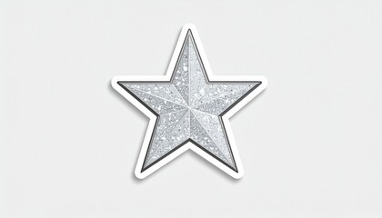 Obraz premium silver Christmas star glitter sticker isolated on gray background