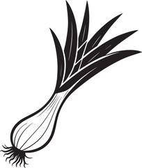 Leek Black Vector Design – Organic Garden Plant Illustration
