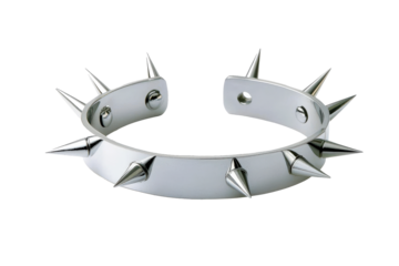 Adjustable spiked iron collar.isolated on transparent background