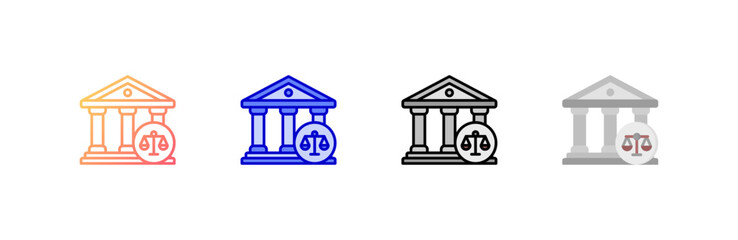 Court icon set multiple style collection