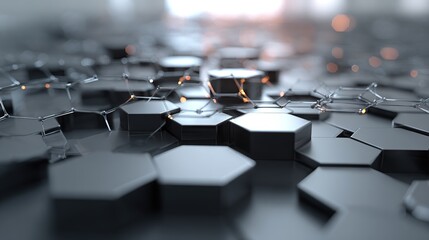 Antimonene nanoribbon background with zigzag edge states in bismuth grey, 2D material physics.